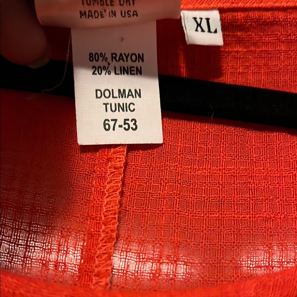 Mill Valley Sz XL Lagenlook Minimalist Cotton Coral FUNKY A-Line Tunic Shirt EUC - Picture 8 of 10